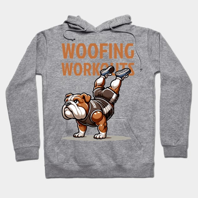 Woofing Workouts: Bulldog Tackles HSPU Hoodie by Purrformance Wear